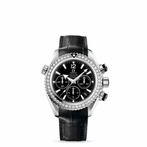 Omega Seamaster Planet Ocean 600M Co-Axial 37.5 Chronograph Stainless Steel / Diamond / Black / Alligator 222.18.38.50.01.001 (22218385001001)
